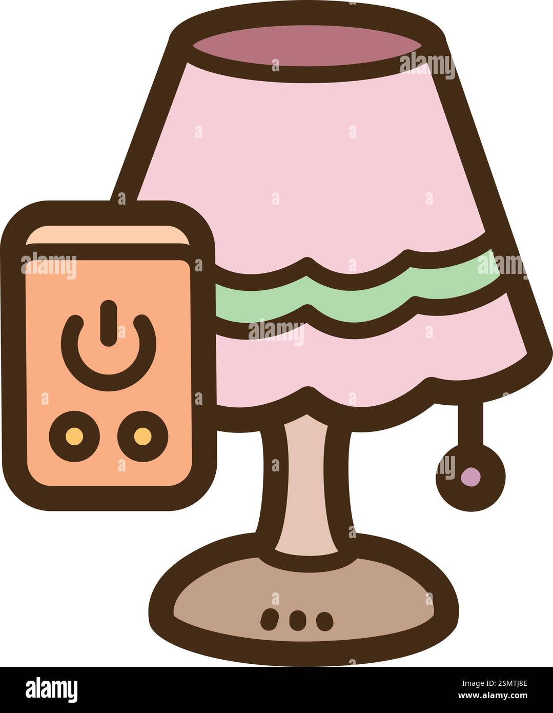 Illustrazione e grafica del doodle vettoriale Smart Desklamp. Fa parte della categoria degli elettrodomestici intelligenti. Illustrazione Vettoriale