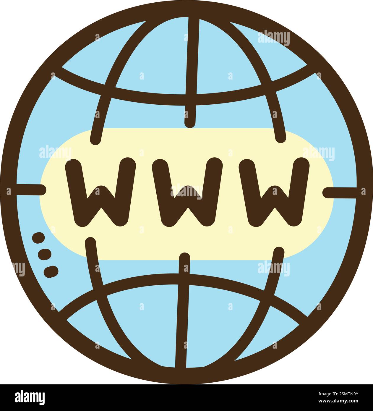 Illustrazione e grafica vettoriale World Wide Web Doodle. Fa parte della categoria dei social media. Illustrazione Vettoriale