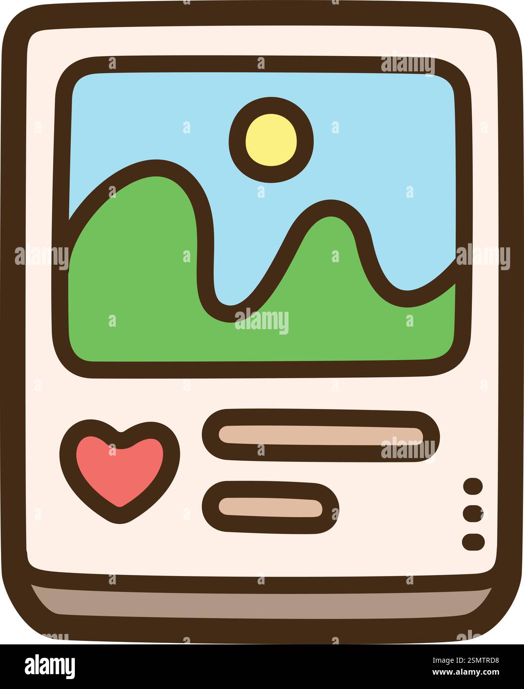 Illustrazione e grafica del doodle vettoriale di alimentazione foto. Fa parte della categoria dei social media. Illustrazione Vettoriale