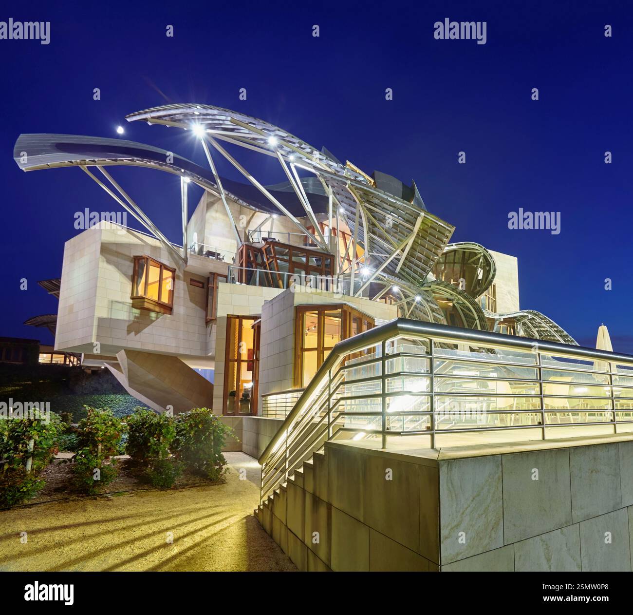 "L'Hotel Marques de Riscal, Un hotel di lusso" dell'architetto Frank O. Gehry. Elciego. Percorso del vino Rioja alavesa. Alava. Paesi baschi. Spagna Foto Stock