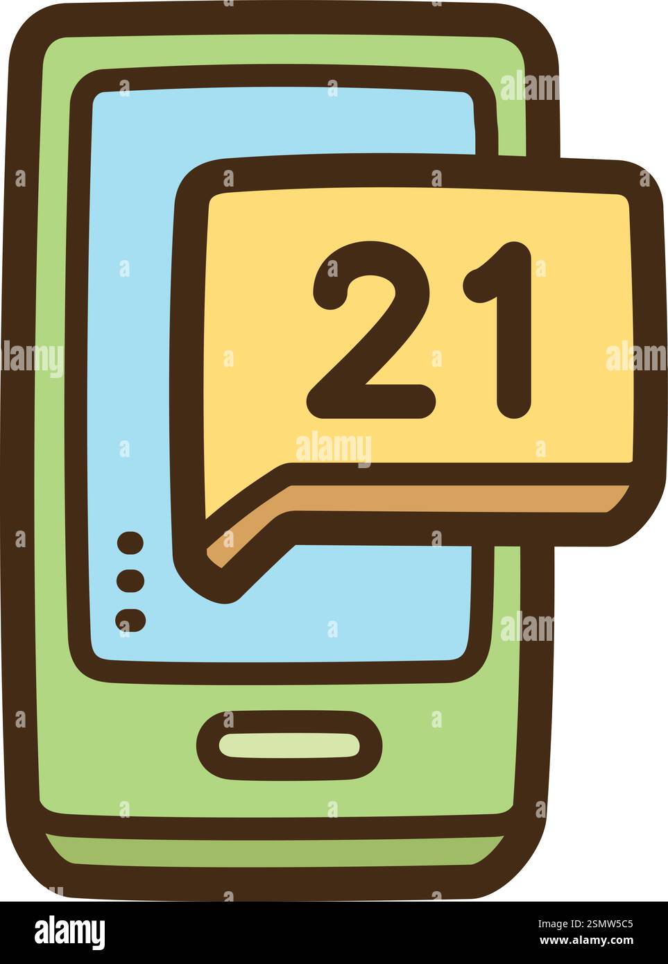 Illustrazione e grafica del doodle vettoriale di notifica. Fa parte della categoria dei social media. Illustrazione Vettoriale