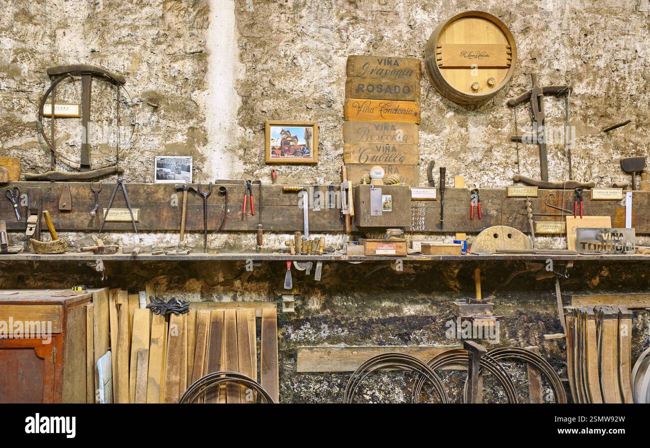 La cooperativa della cantina R. Lopez de Heredia Vina Tondonia, Haro. La Rioja. Spagna Foto Stock