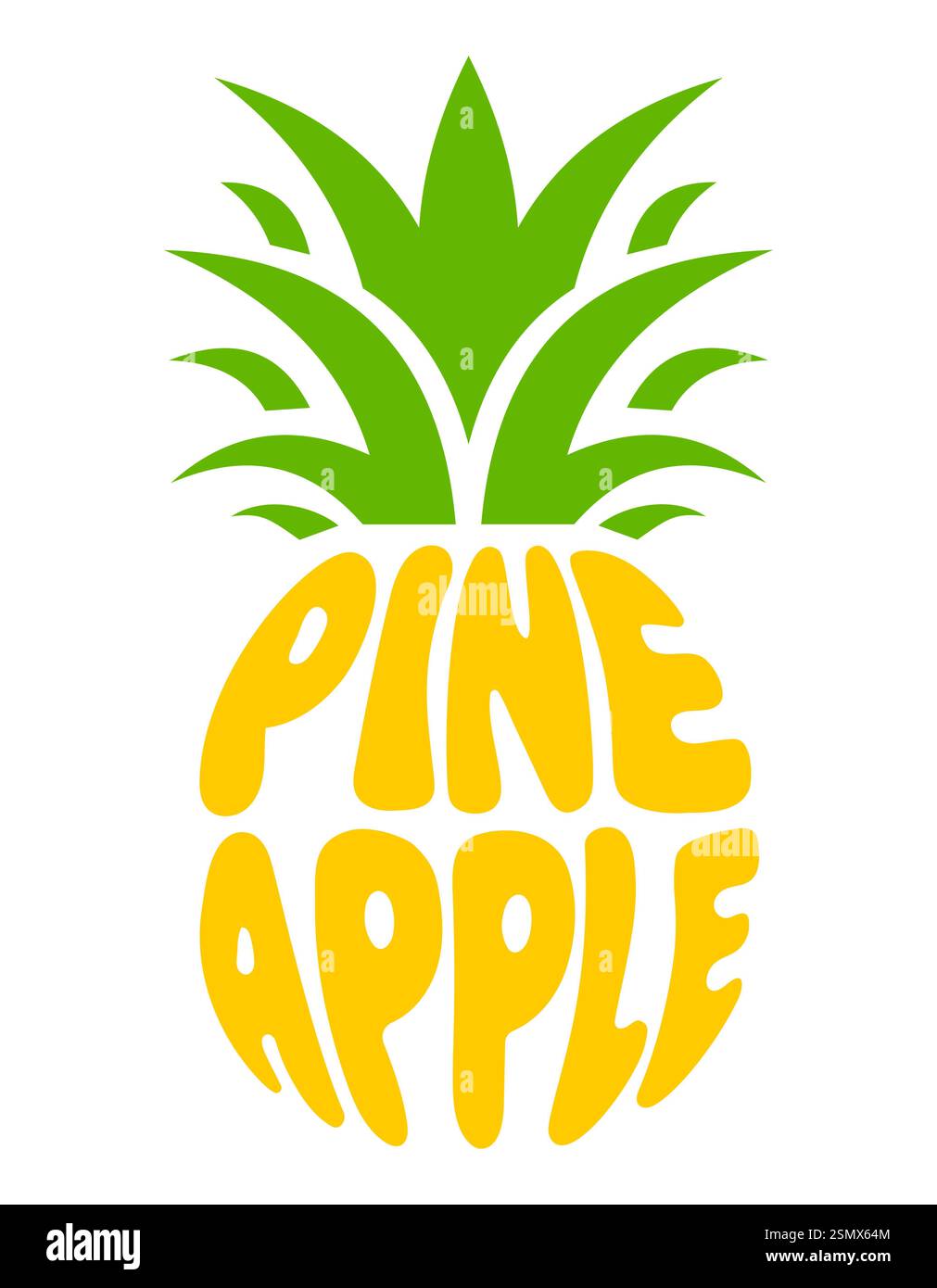 nome ananas di un frutto nella forma di un logo fruit creativo e originale per la vostra azienda o l'azienda logo immagine vettoriale isolato su bianco Foto Stock