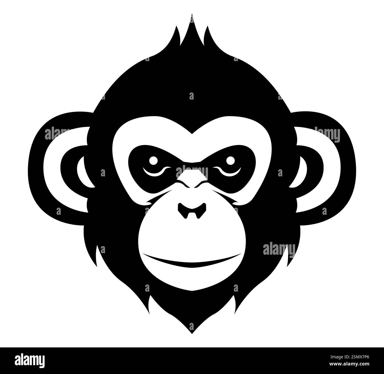 logo scimmia gorilla scimpanzé creativo e originale per la tua azienda o l'immagine vettoriale del logotipo aziendale isolato su sfondo bianco Foto Stock