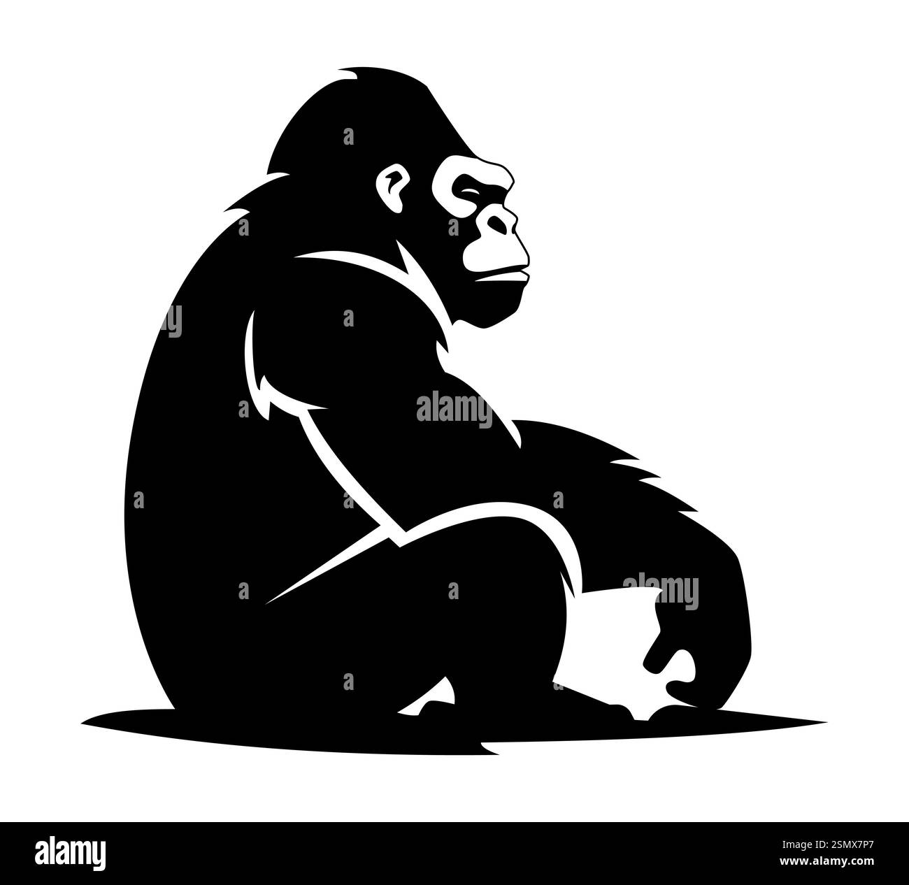 logo scimmia gorilla scimpanzé creativo e originale per la tua azienda o l'immagine vettoriale del logotipo aziendale isolato su sfondo bianco Foto Stock