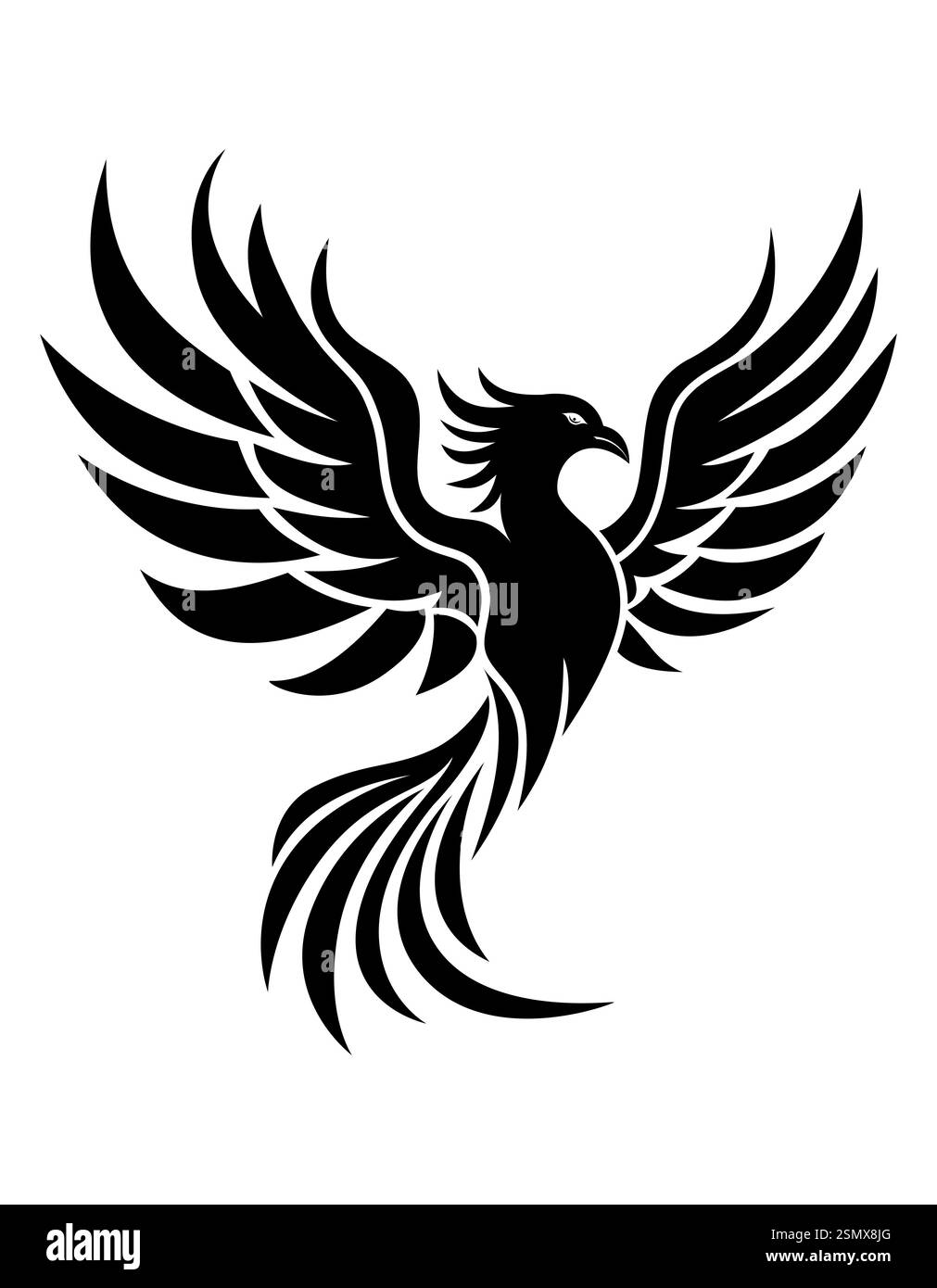 logo phoenix bird creativo e originale per la tua azienda o per l'illustrazione vettoriale aziendale isolato su sfondo bianco Foto Stock