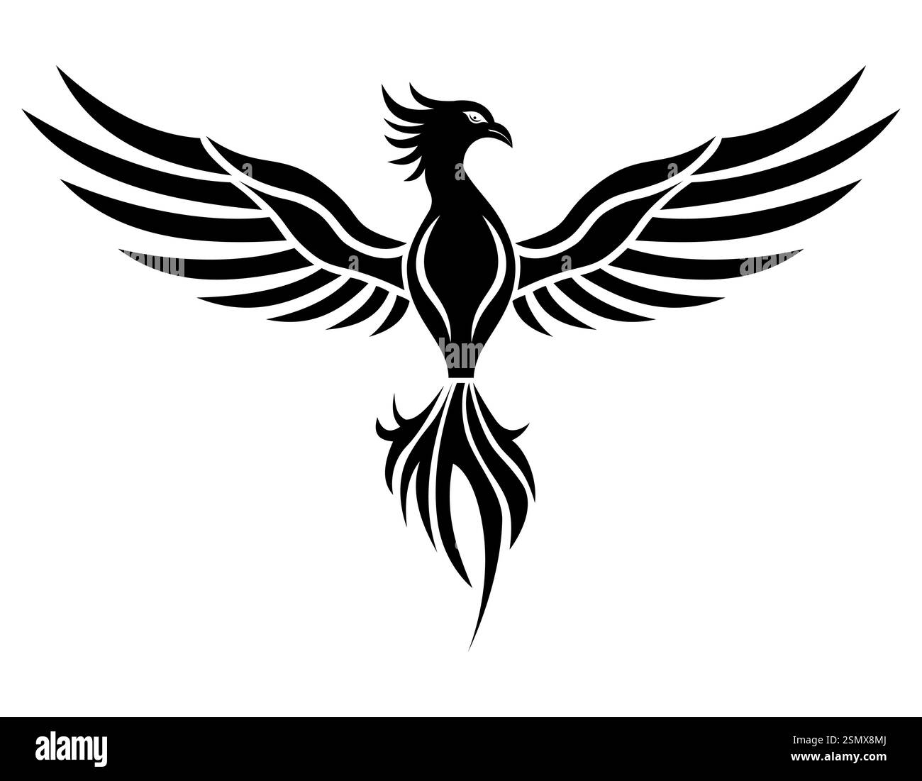 logo phoenix bird creativo e originale per la tua azienda o per l'illustrazione vettoriale aziendale isolato su sfondo bianco Foto Stock