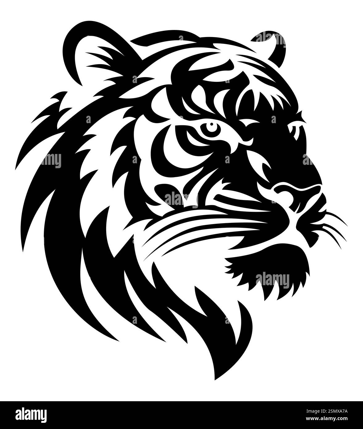 logo tiger creativo e originale per la tua azienda o l'immagine vettoriale del logotipo aziendale isolato su sfondo bianco Foto Stock