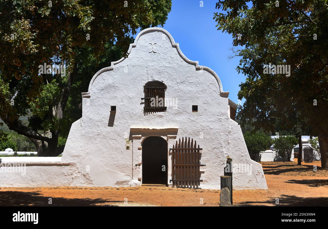 Giardino e azienda vinicola di Babylonstoren, vecchia azienda, azienda vinicola, Franschhoek, Provincia del Capo Occidentale, Stellenbosch, Cape Winelands, Sudafrica, Africa Foto Stock