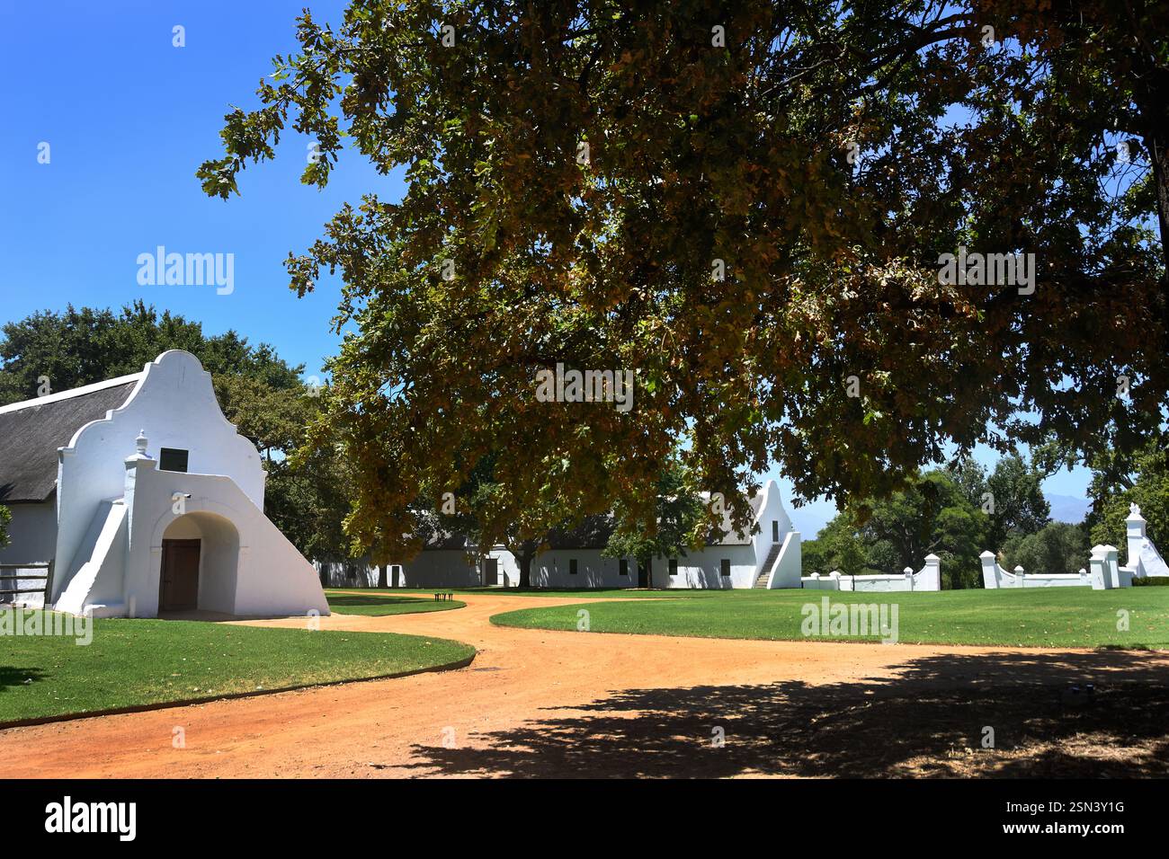 Giardino e azienda vinicola di Babylonstoren, vecchia azienda, azienda vinicola, Franschhoek, Provincia del Capo Occidentale, Stellenbosch, Cape Winelands, Sudafrica, Africa Foto Stock