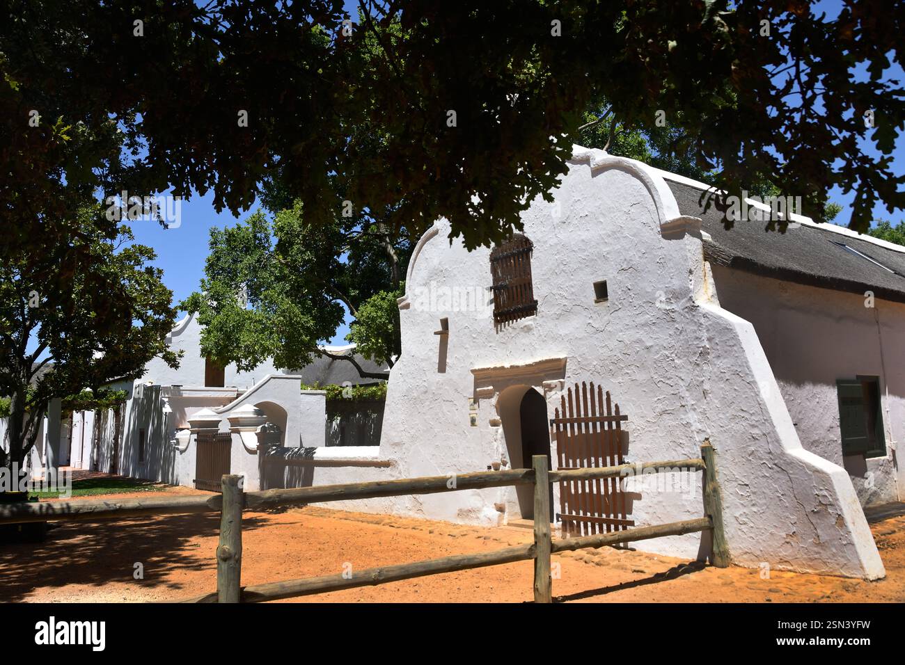 Giardino e azienda vinicola di Babylonstoren, vecchia azienda, azienda vinicola, Franschhoek, Provincia del Capo Occidentale, Stellenbosch, Cape Winelands, Sudafrica, Africa Foto Stock