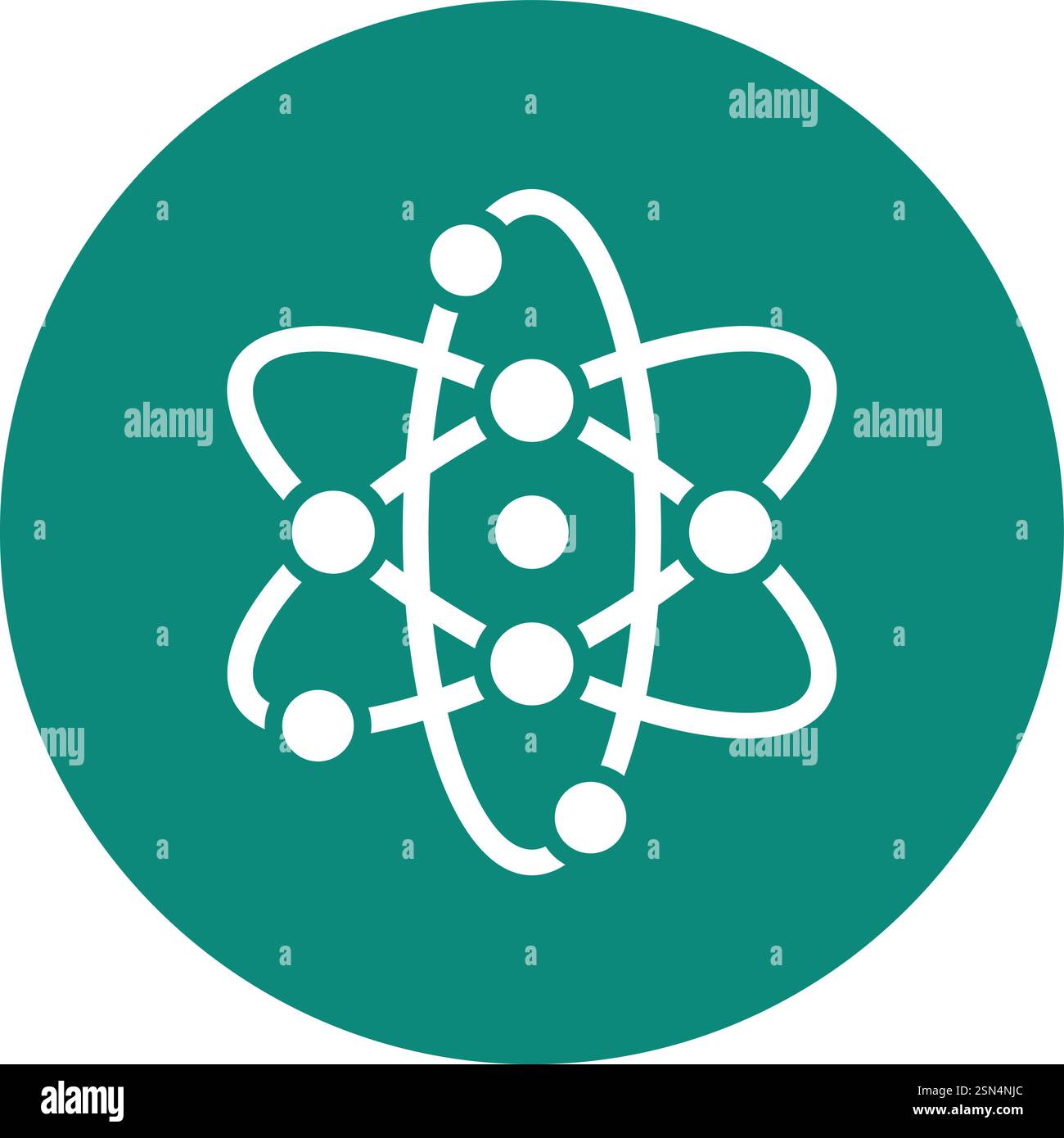Illustrazione della progettazione dell'icona del vettore Atom Illustrazione Vettoriale