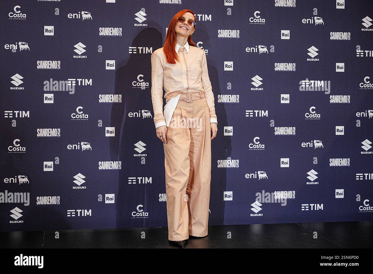 Sanremo, Italia. 13 febbraio 2025. Noemi partecipa ad una photocall alla 75a edizione del Festival della canzone Italiana di Sanremo presso il Teatro Ariston di Sanremo, Italia settentrionale - giovedì 13 febbraio 2025. Intrattenimento. (Foto di Marco Alpozzi/LaPresse) credito: LaPresse/Alamy Live News Foto Stock