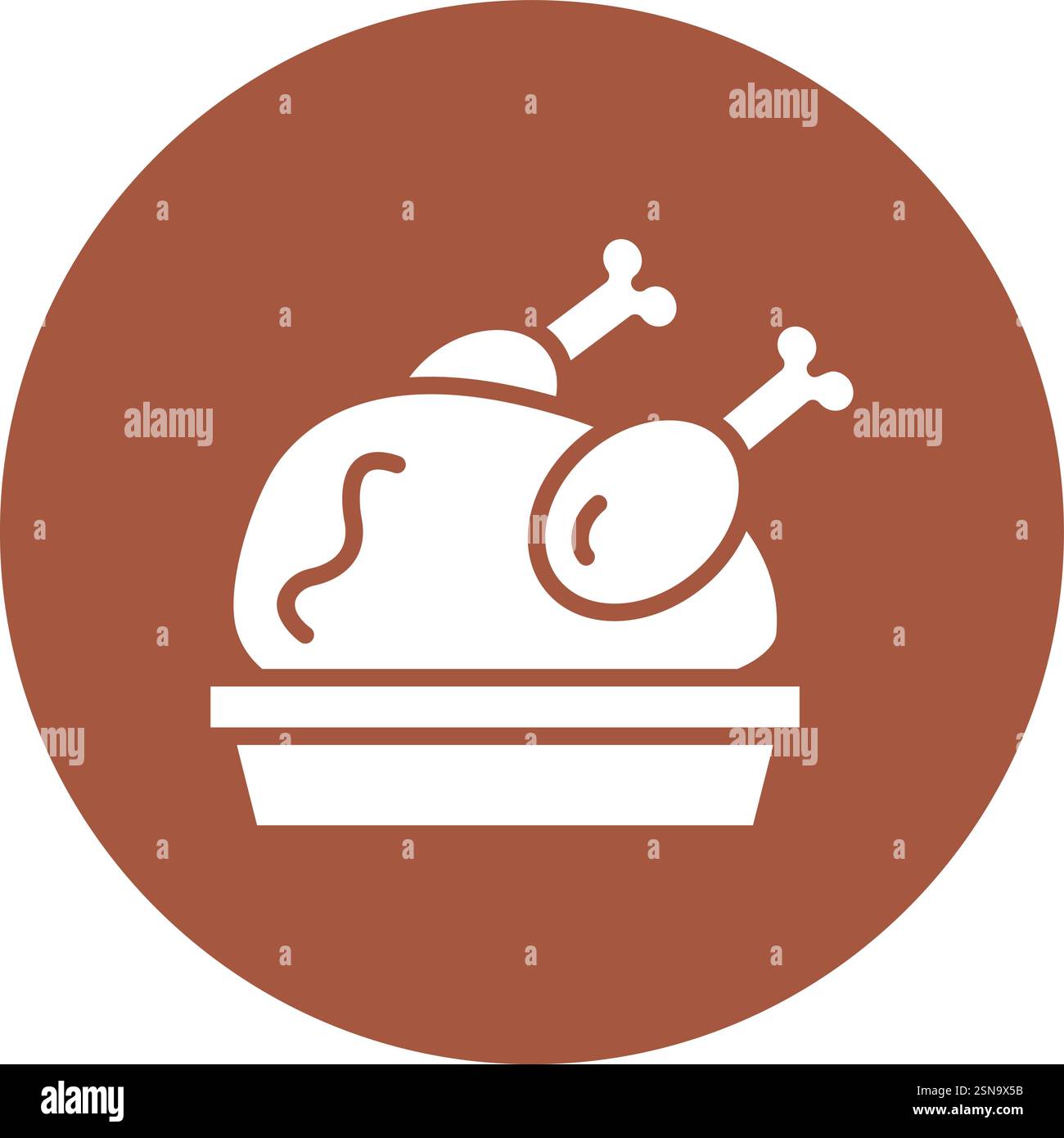 Illustrazione del design dell'icona del vettore di pollo arrosto Illustrazione Vettoriale