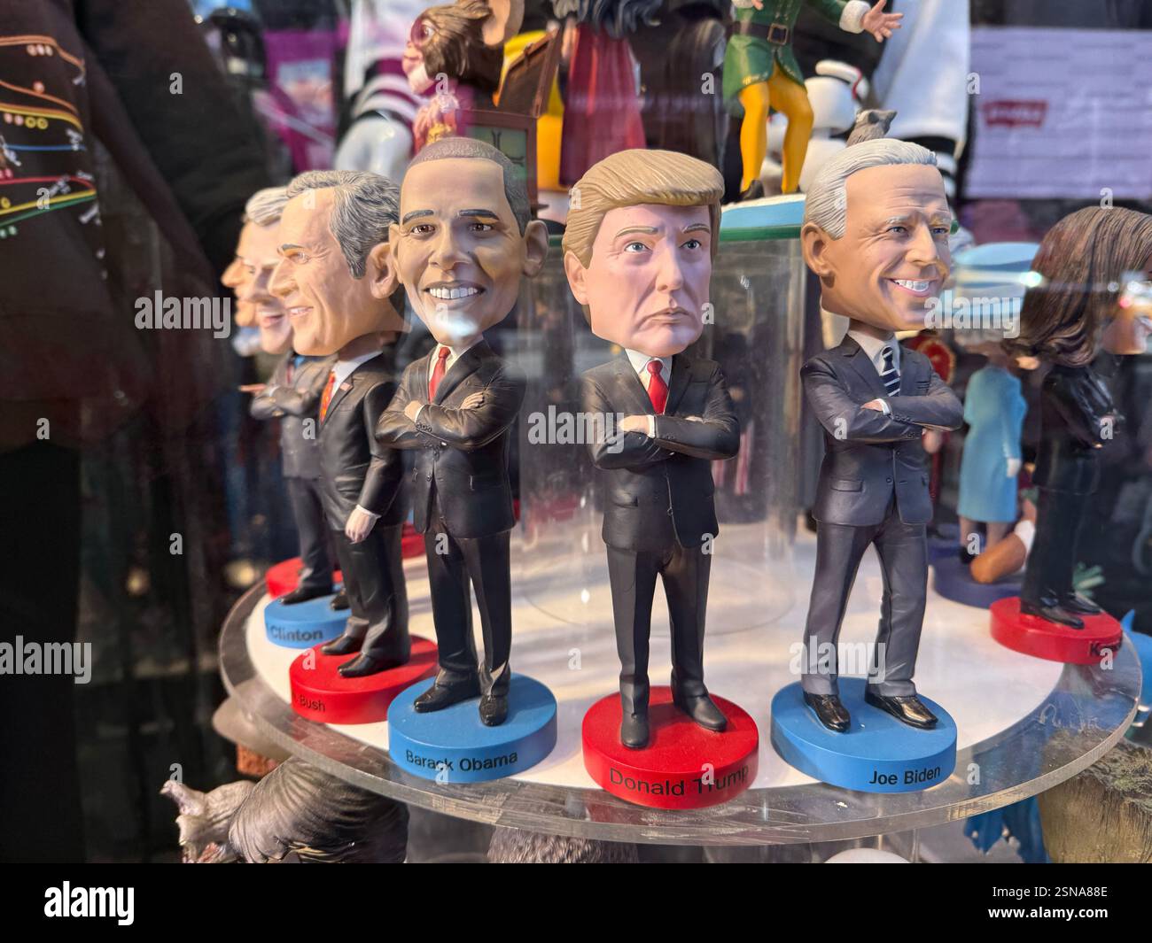 Presidenti degli Stati Uniti in mostra in un negozio di souvenir a Manhattan, New York. Foto Stock