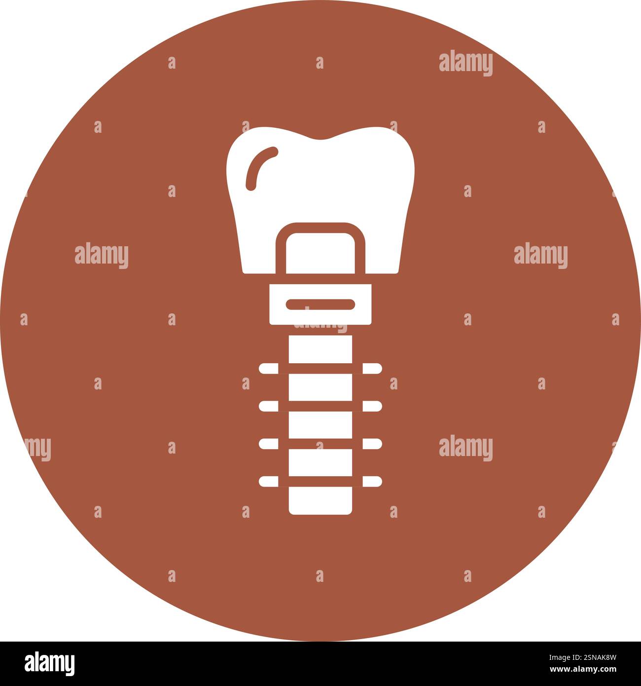 Illustrazione della progettazione dell'icona del vettore dell'impianto dentale Illustrazione Vettoriale
