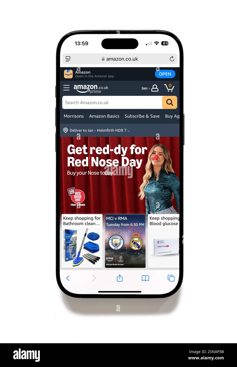 Sito Web Amazon su iPhone 16 Plus Foto Stock