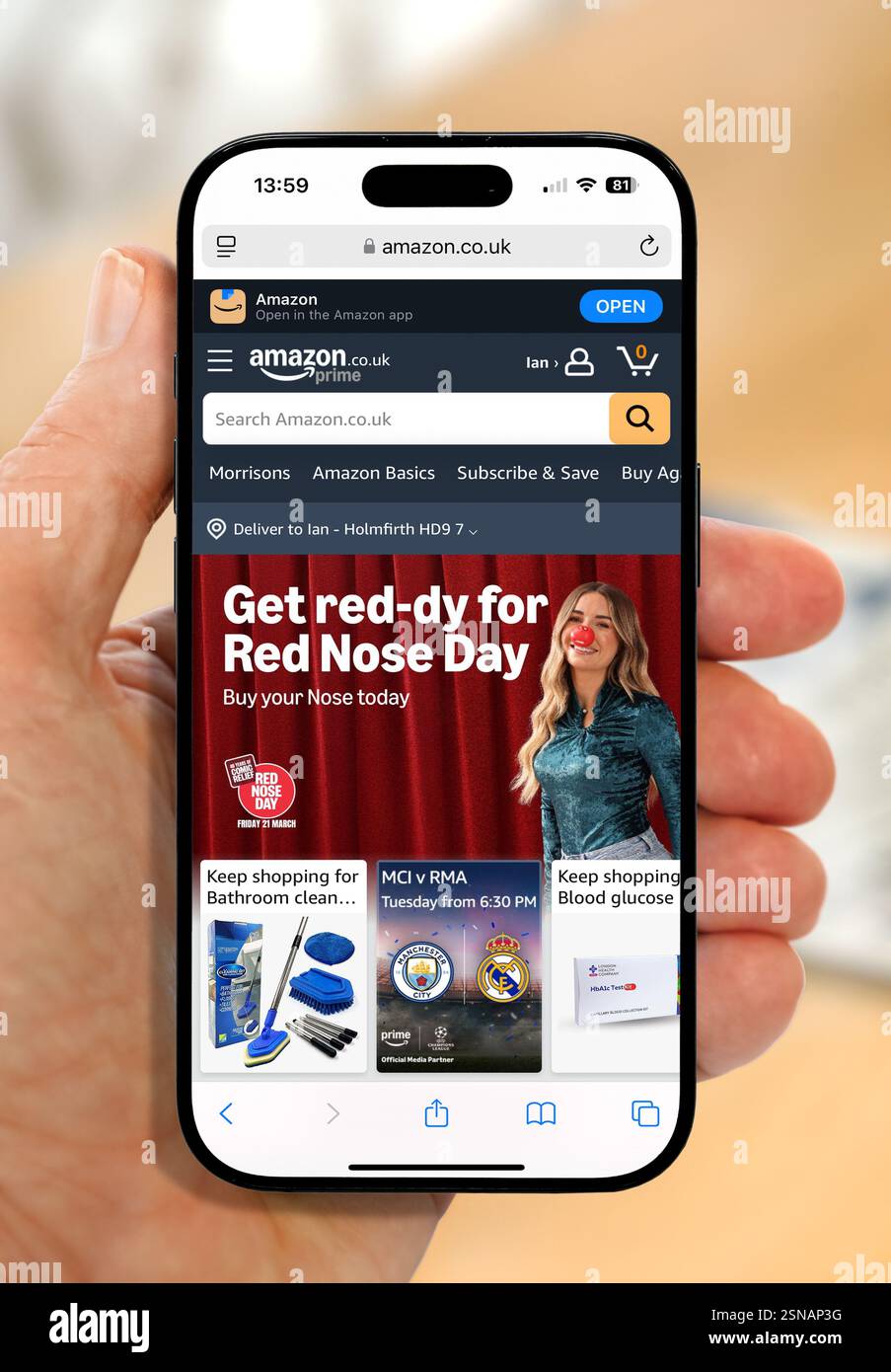 Sito Web Amazon su iPhone 16 Plus Foto Stock
