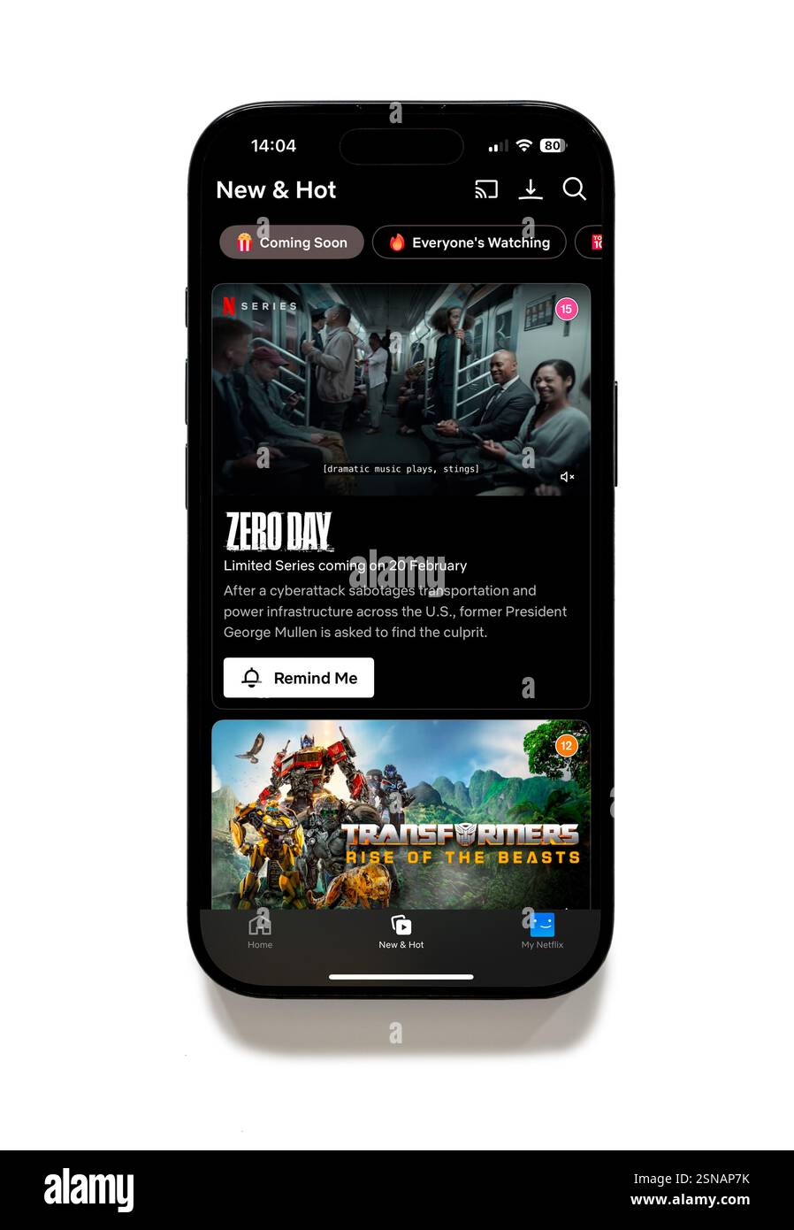 Netflix su iPhone 16 Plus Foto Stock