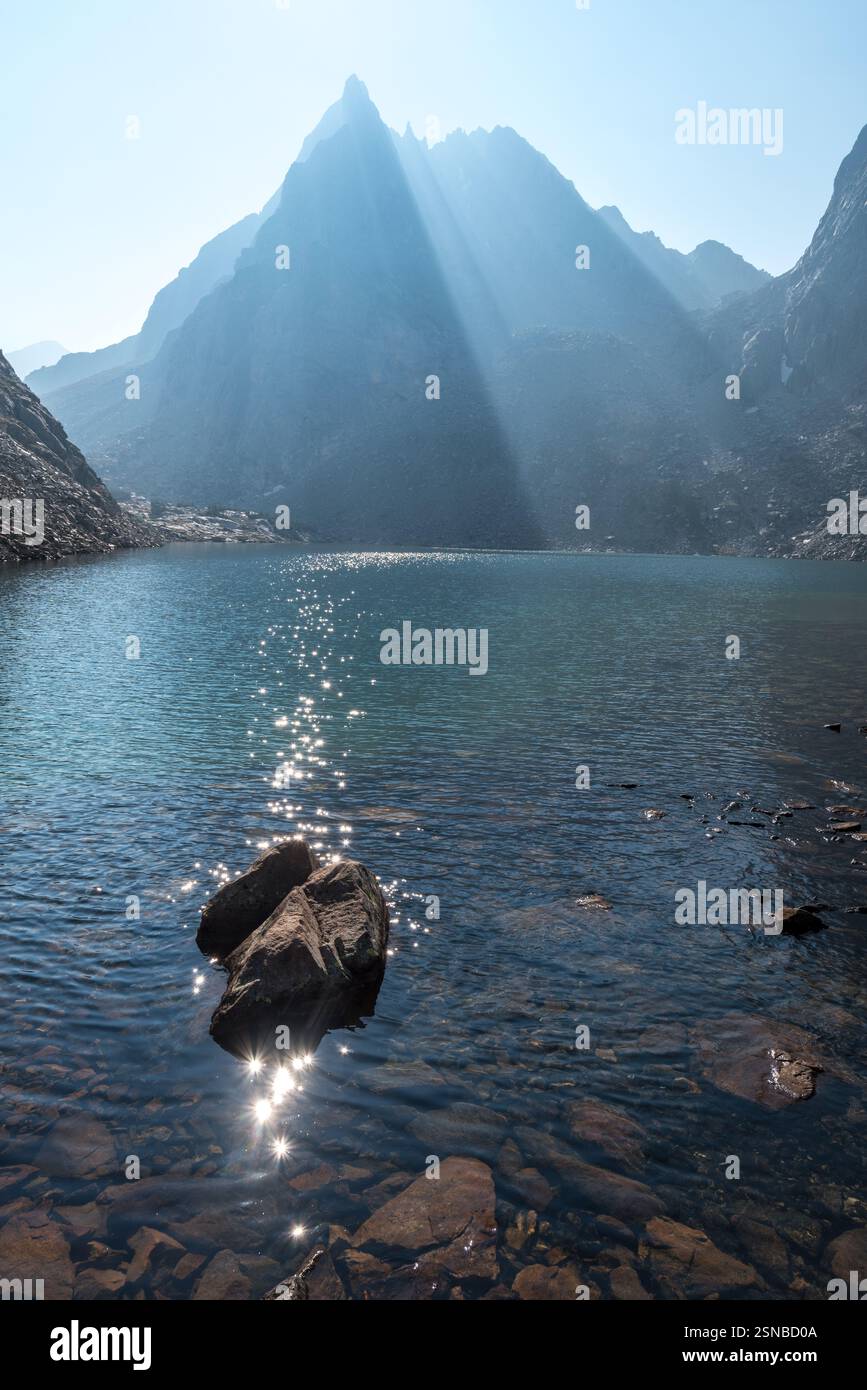 Peak Lake, Bridger Wilderness, Wind River Range, Wyoming. Foto Stock