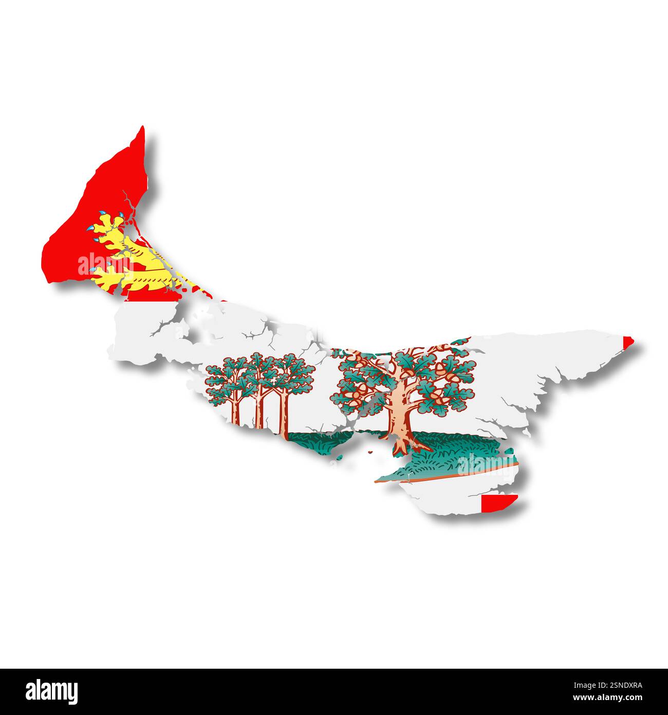 Isola Principe Edoardo Canada Provincia mappa bandiera Foto Stock