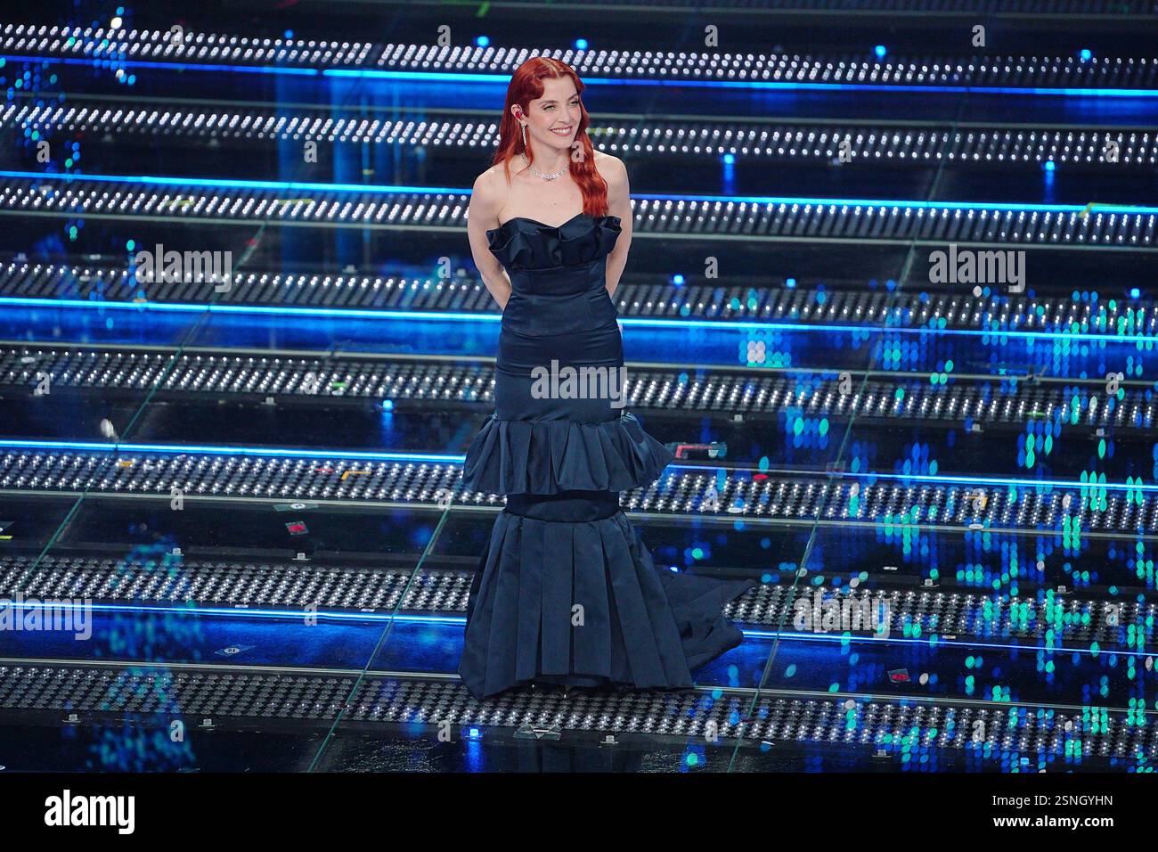 Sanremo, Italia. 13 febbraio 2025. Noemi durante la terza serata della 75a edizione del Festival della canzone Italiana di Sanremo presso il Teatro Ariston di Sanremo - giovedì 13 febbraio 2025. Intrattenimento. (Foto di Marco Alpozzi/LaPresse) credito: LaPresse/Alamy Live News Foto Stock