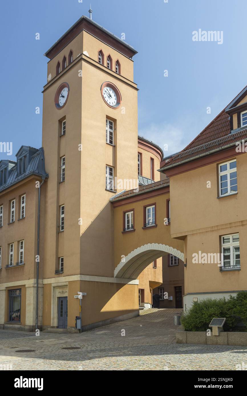 Nuovo municipio a Lichtenstein, Sassonia, Germania, Europa Foto Stock