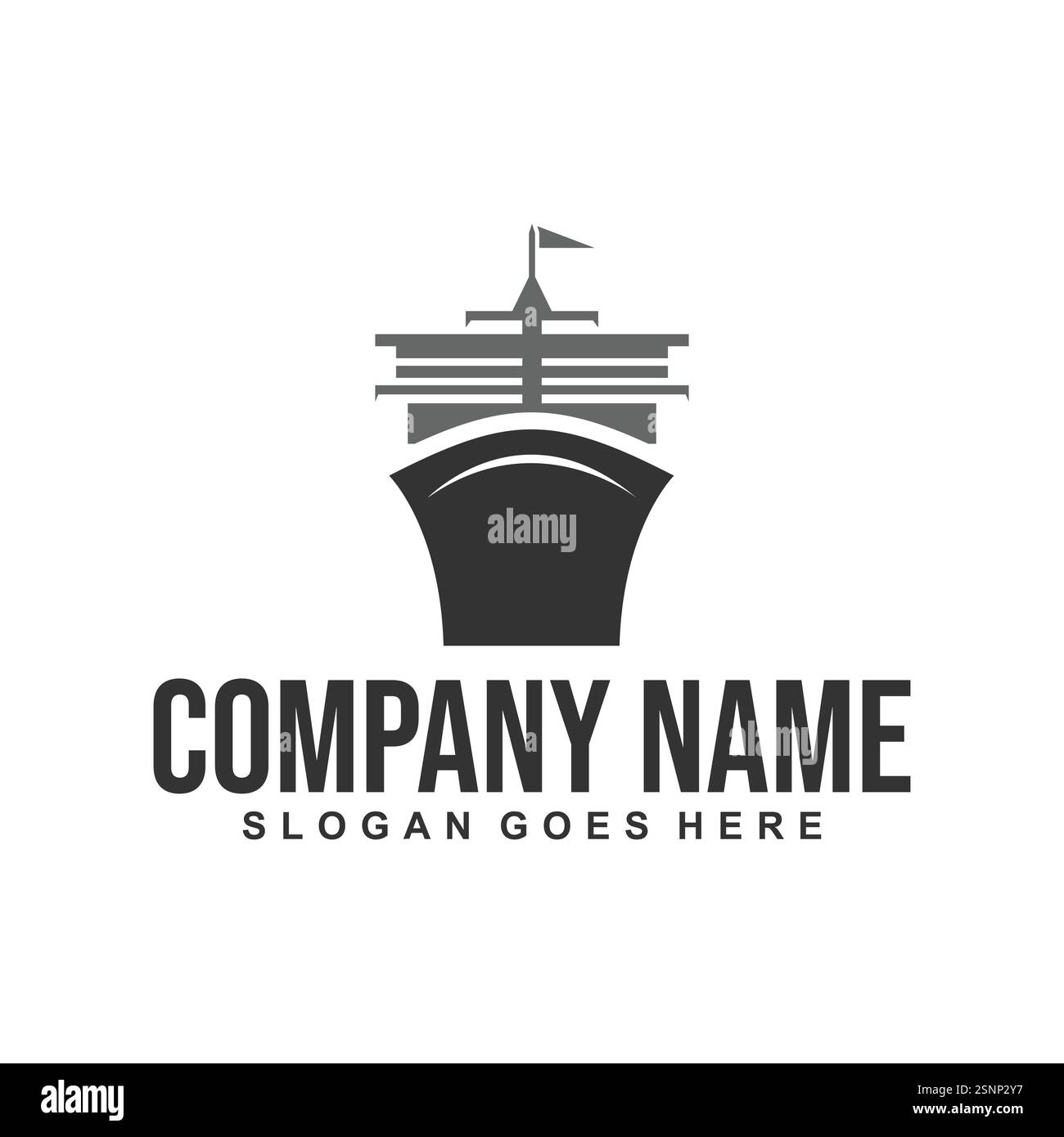 simbolo vettoriale del logo sea ship Illustrazione Vettoriale