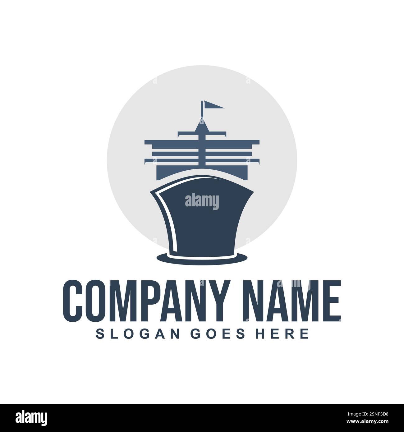 simbolo vettoriale del logo sea ship Illustrazione Vettoriale