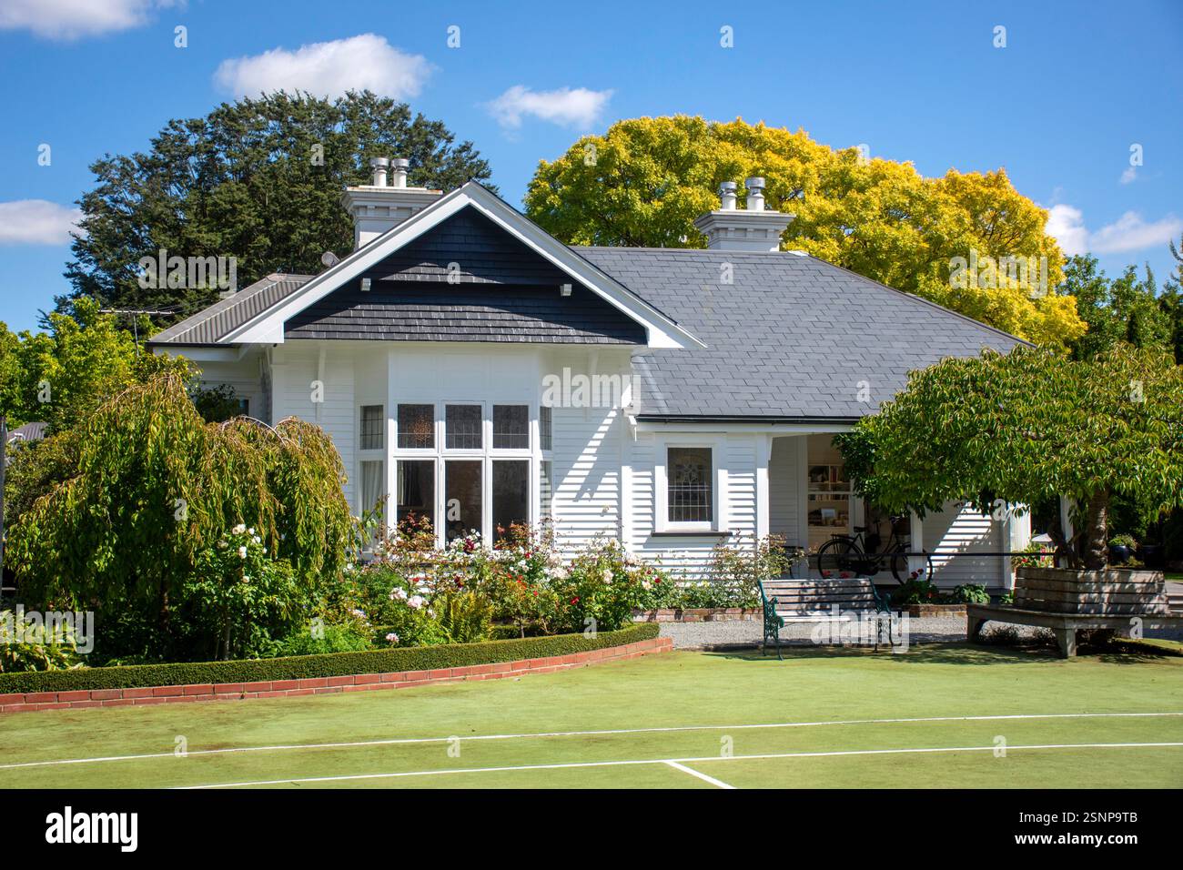 Casa di Kate Sheppard (suffragista) e giardino, Clyde Road, Ilam, Christchurch (Ōtautahi), regione di Canterbury, nuova Zelanda Foto Stock