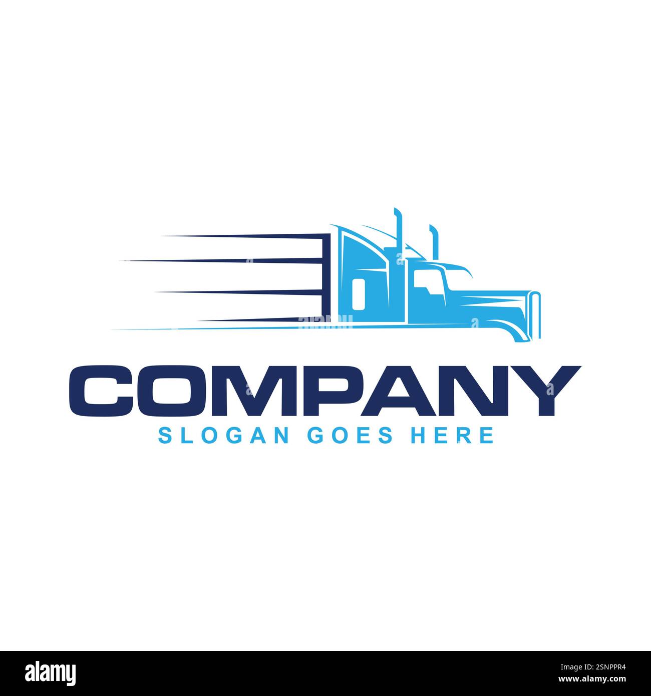 Logo commerciale logistica camion design trasporto rimorchio, express cargo delivery azienda modello idea Illustrazione Vettoriale