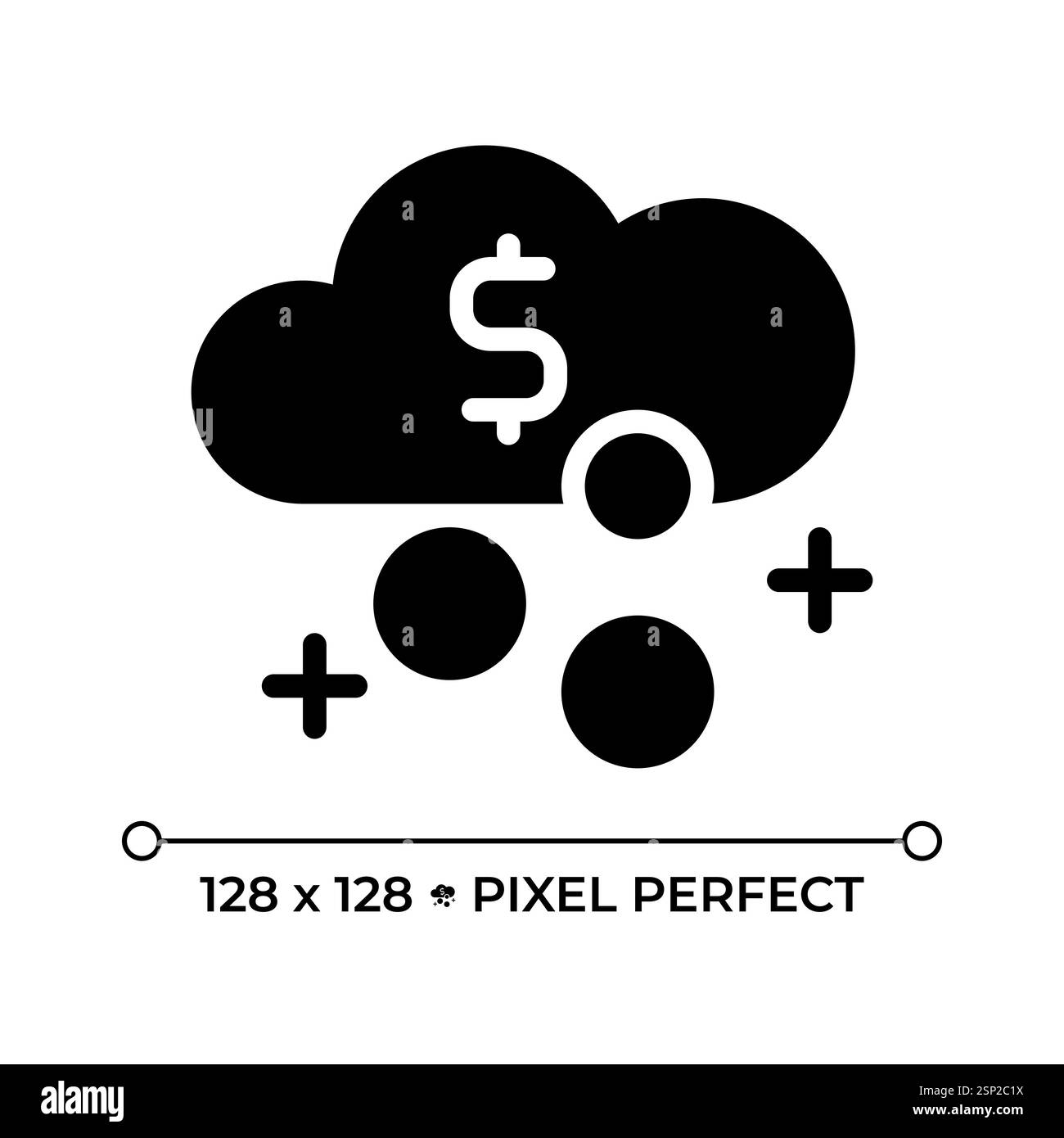 Icona del glifo nero pixel Perfect a reddito passivo Illustrazione Vettoriale