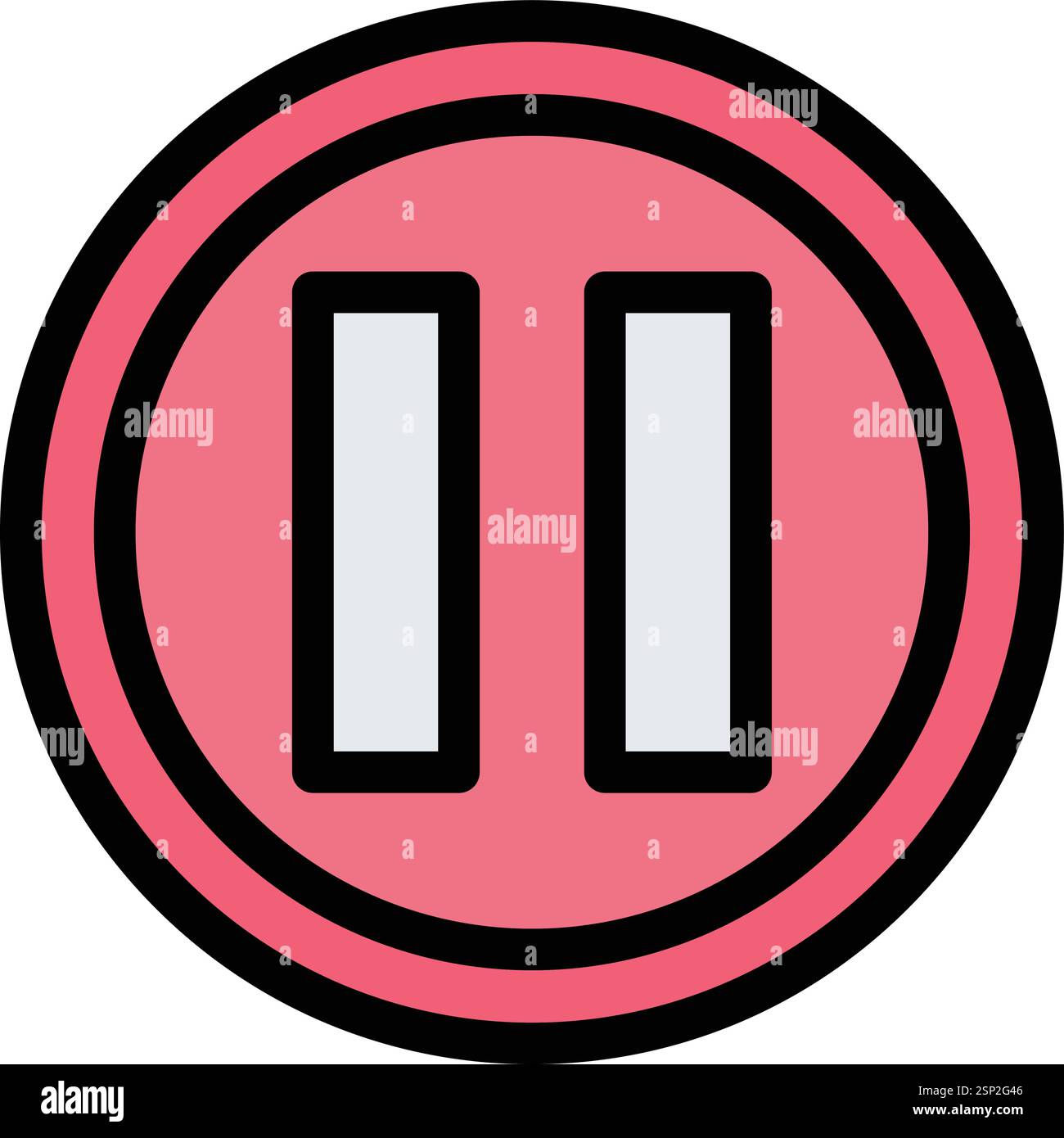 Illustrazione della progettazione dell'icona del vettore di pausa Illustrazione Vettoriale