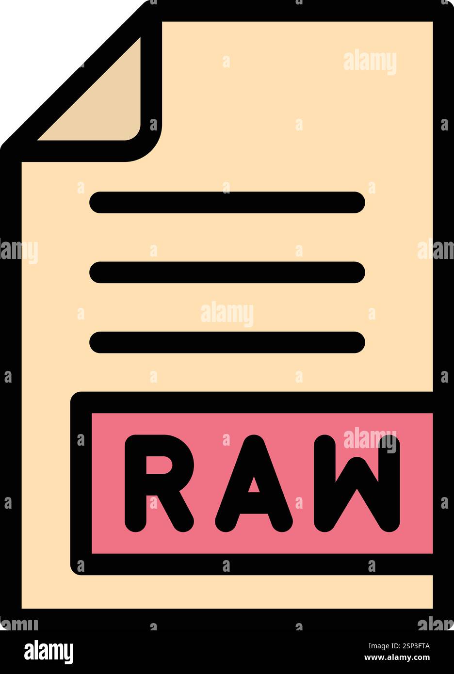 Illustrazione del disegno dell'icona del vettore RAW Illustrazione Vettoriale