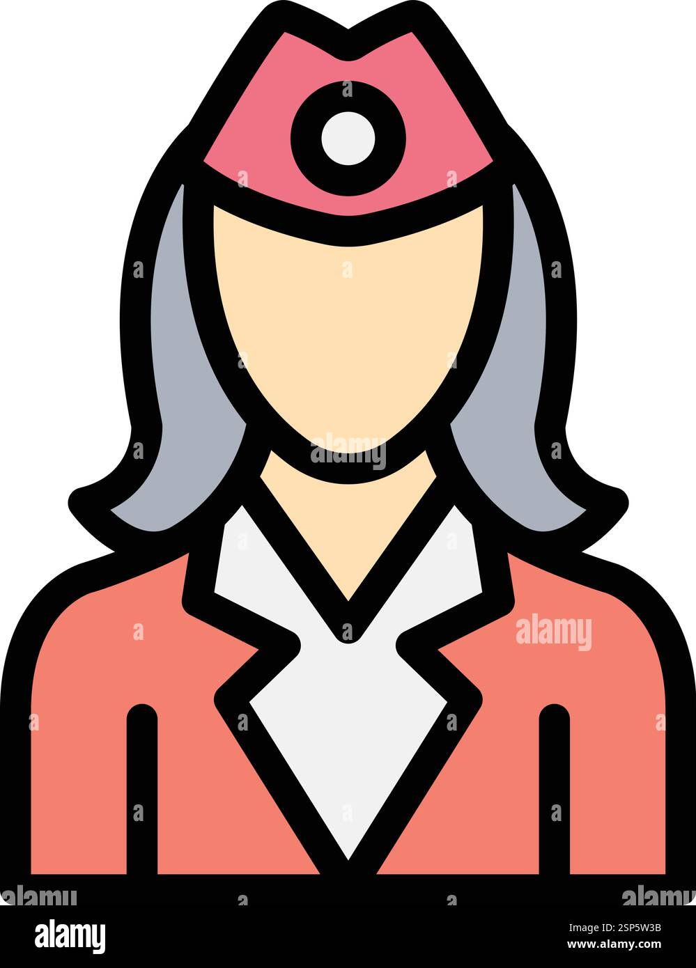 Illustrazione di progettazione dell'icona del vettore dell'addetto di volo Illustrazione Vettoriale