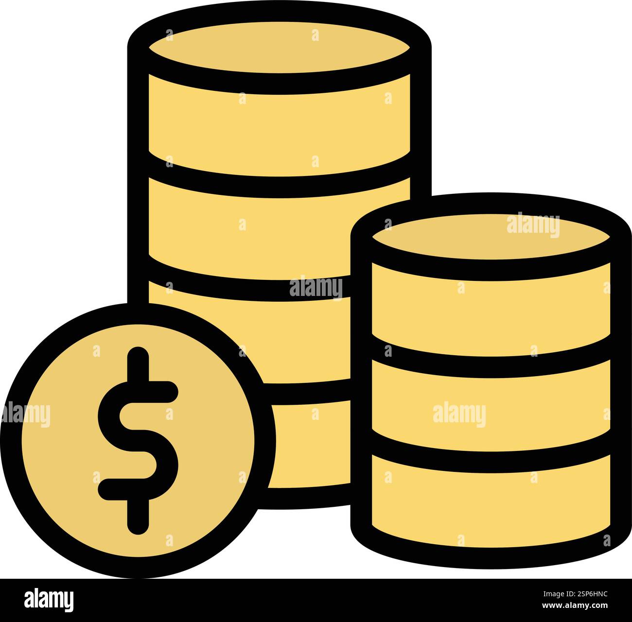 Illustrazione del disegno dell'icona del vettore Coins Illustrazione Vettoriale