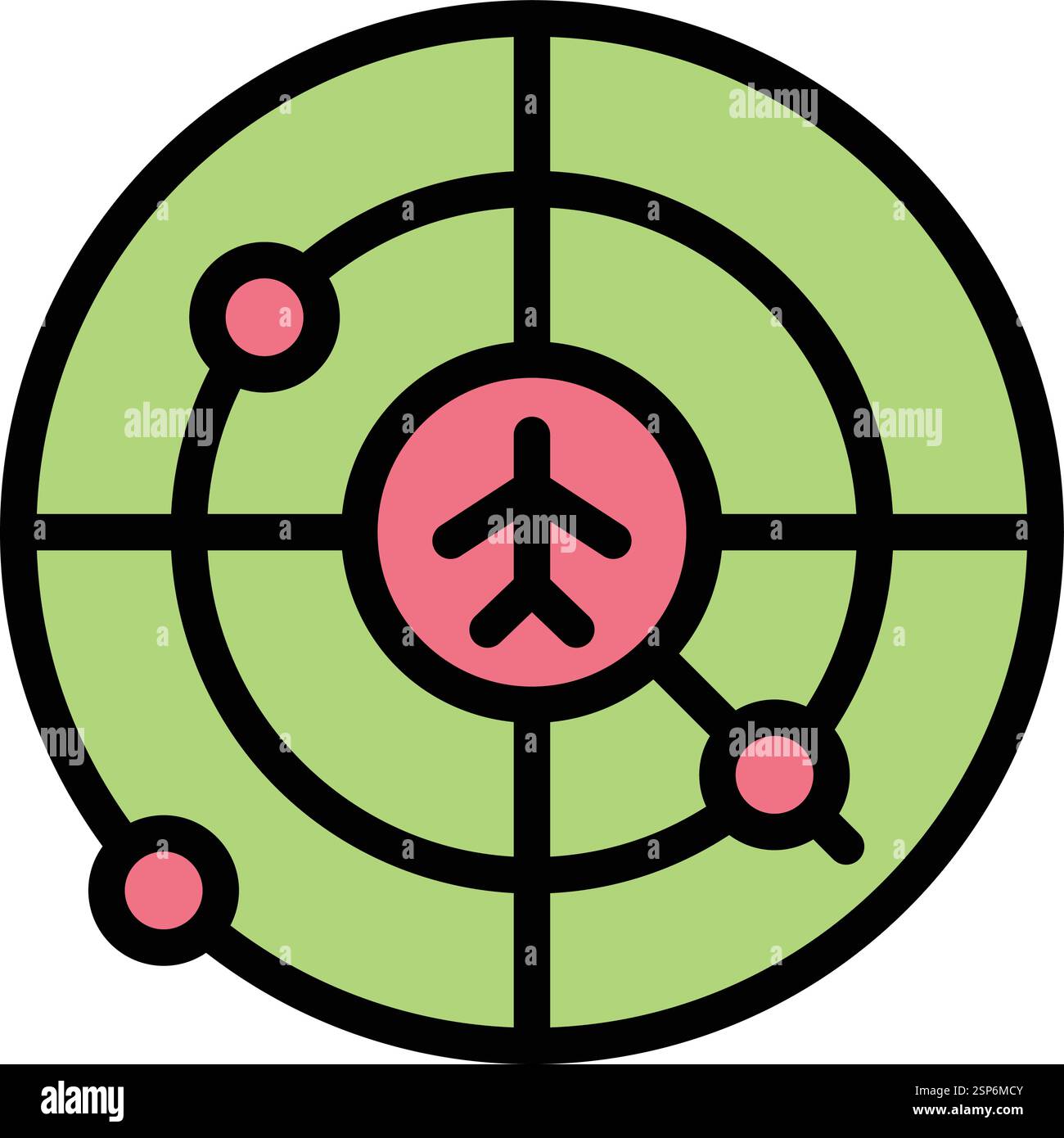 Illustrazione di progettazione dell'icona del vettore radar Illustrazione Vettoriale