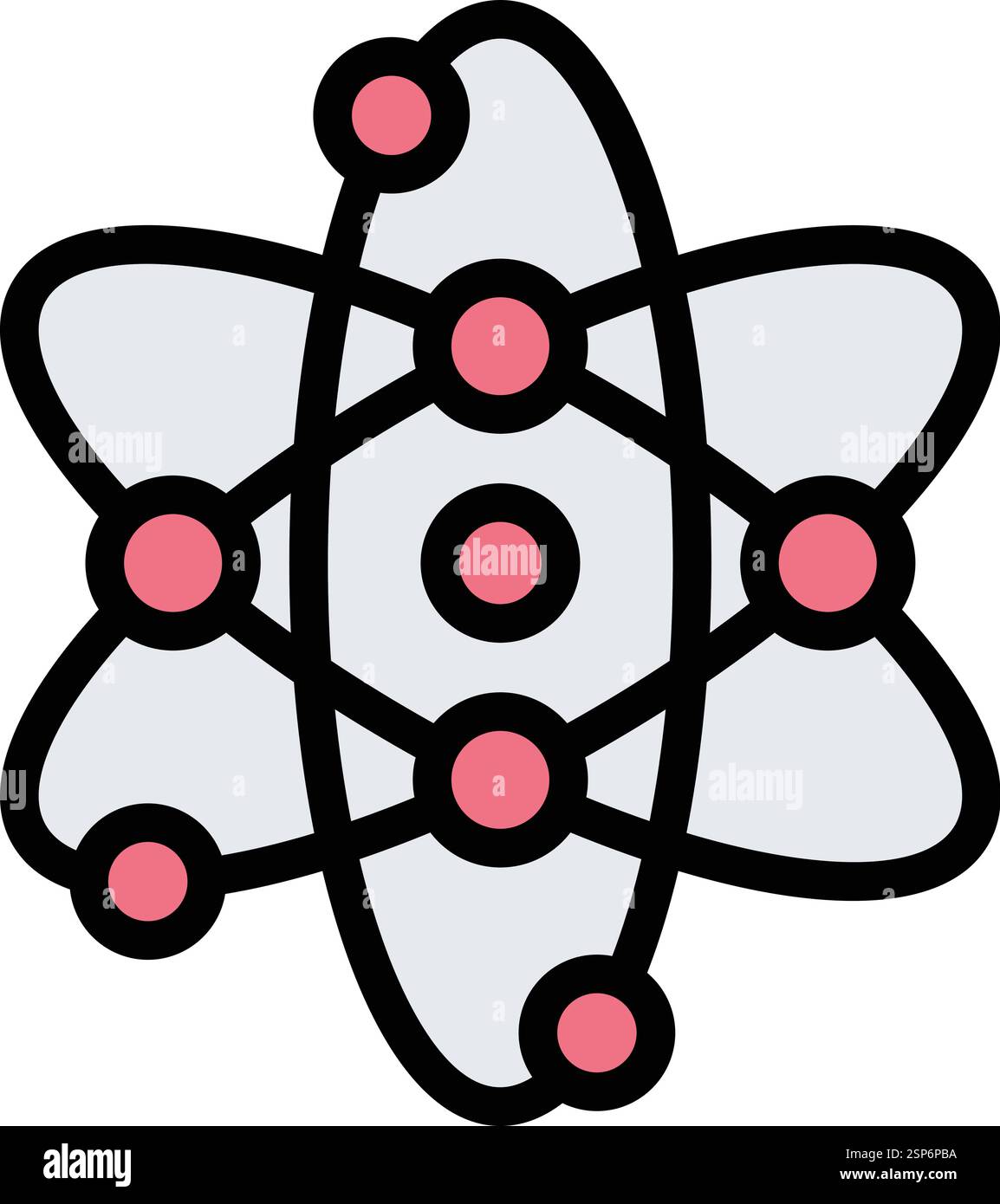 Illustrazione della progettazione dell'icona del vettore Atom Illustrazione Vettoriale