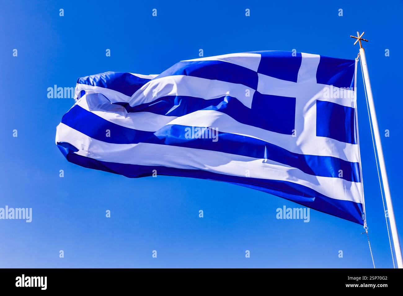 La bandiera greca, la Grecia Foto Stock