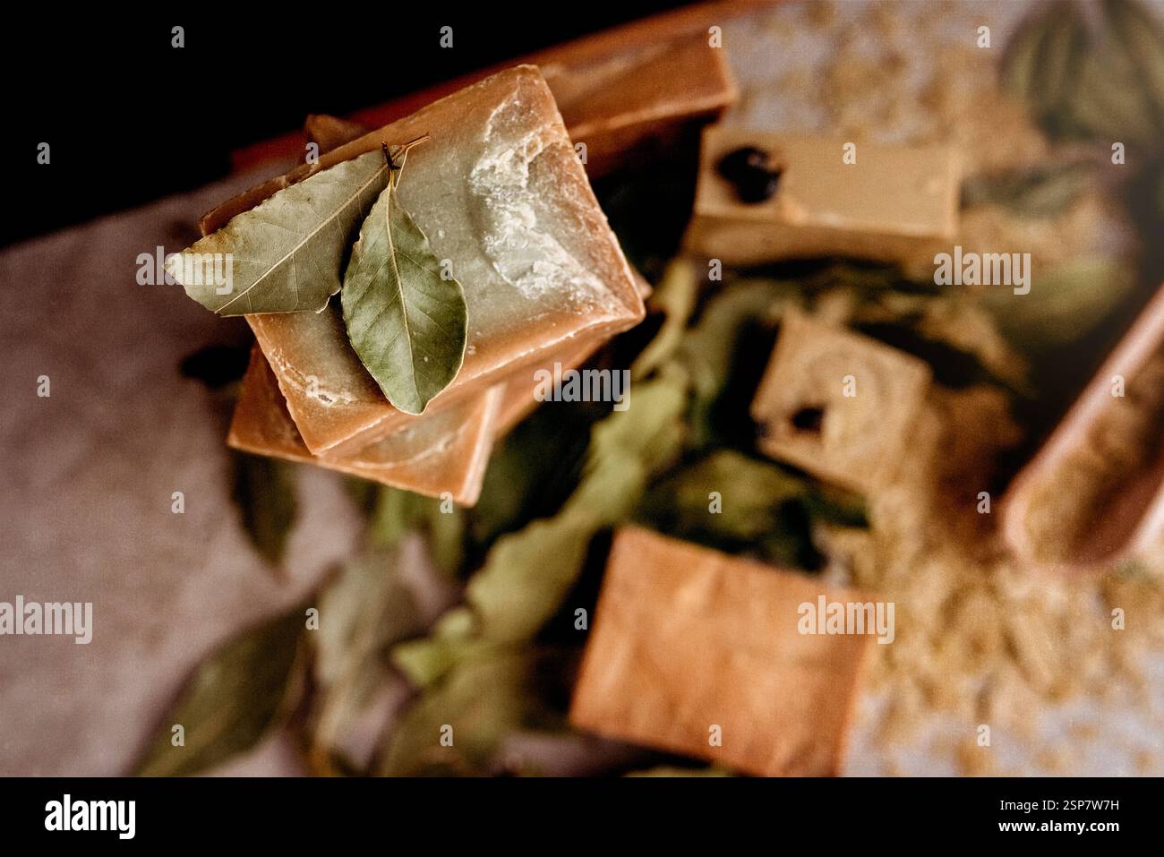 Una pila di saponette Foto Stock
