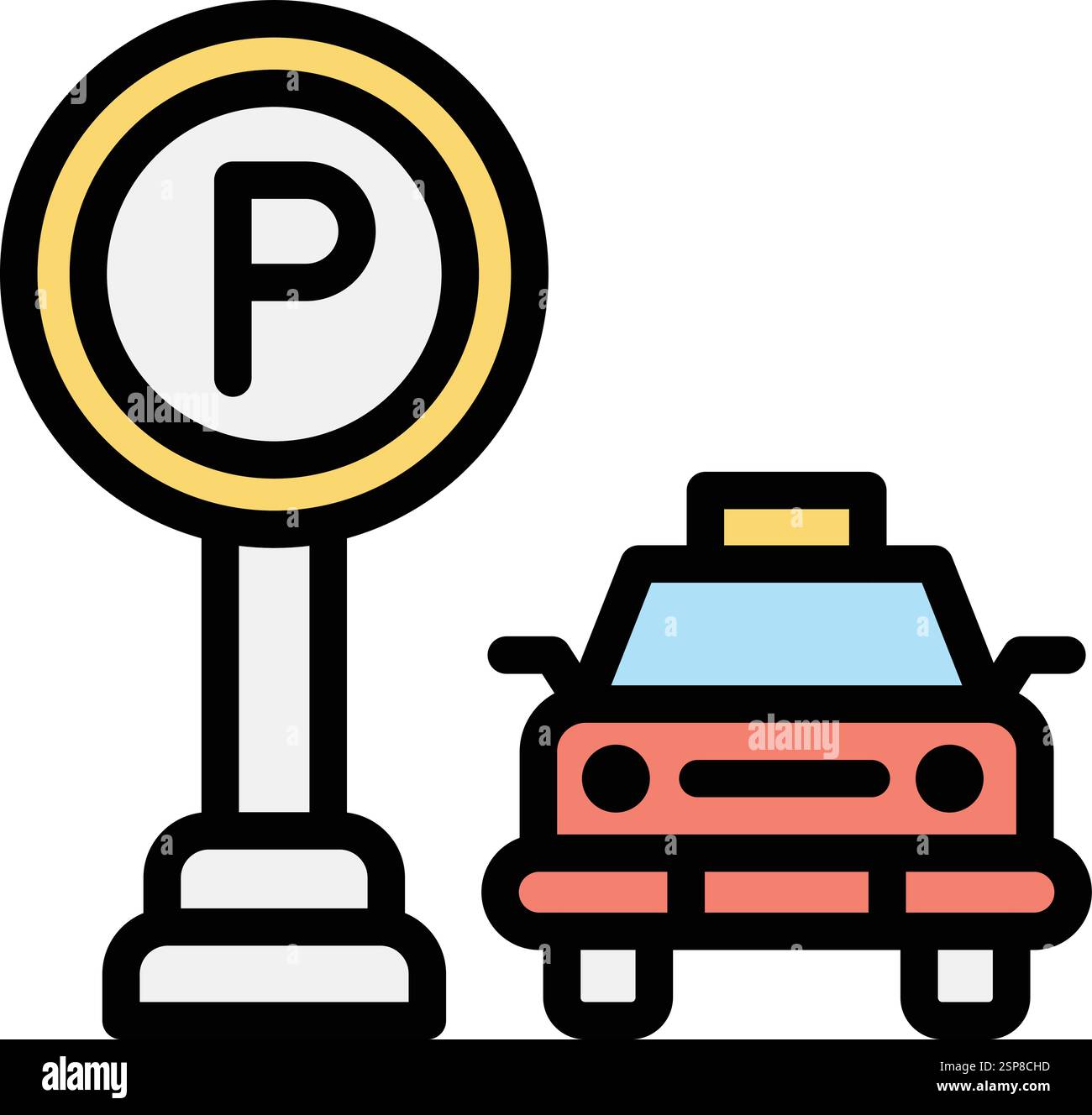 Illustrazione di progettazione dell'icona del vettore di parcheggio Illustrazione Vettoriale