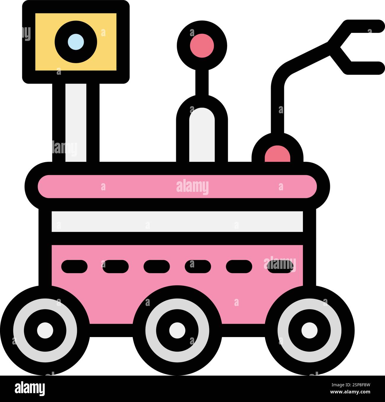 Illustrazione del design dell'icona del vettore Mars rover Illustrazione Vettoriale