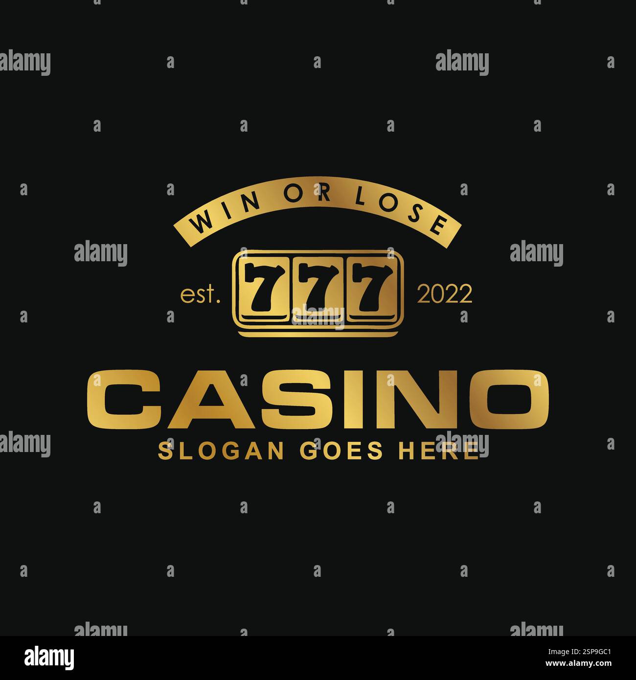 Modello di disegno del logo Casino Illustrazione Vettoriale