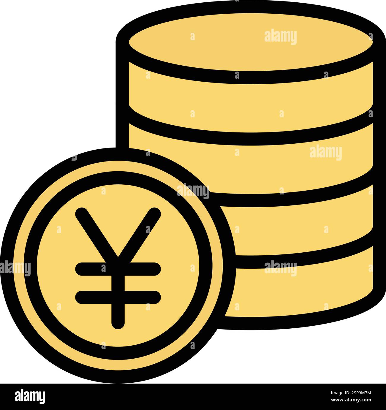 Illustrazione del disegno dell'icona del vettore yen Illustrazione Vettoriale