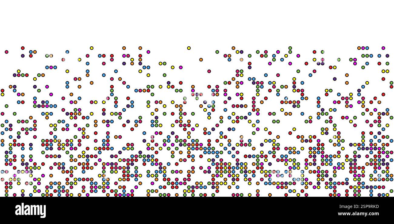 Banner astratto con un moderno e colorato design pixel dot Illustrazione Vettoriale