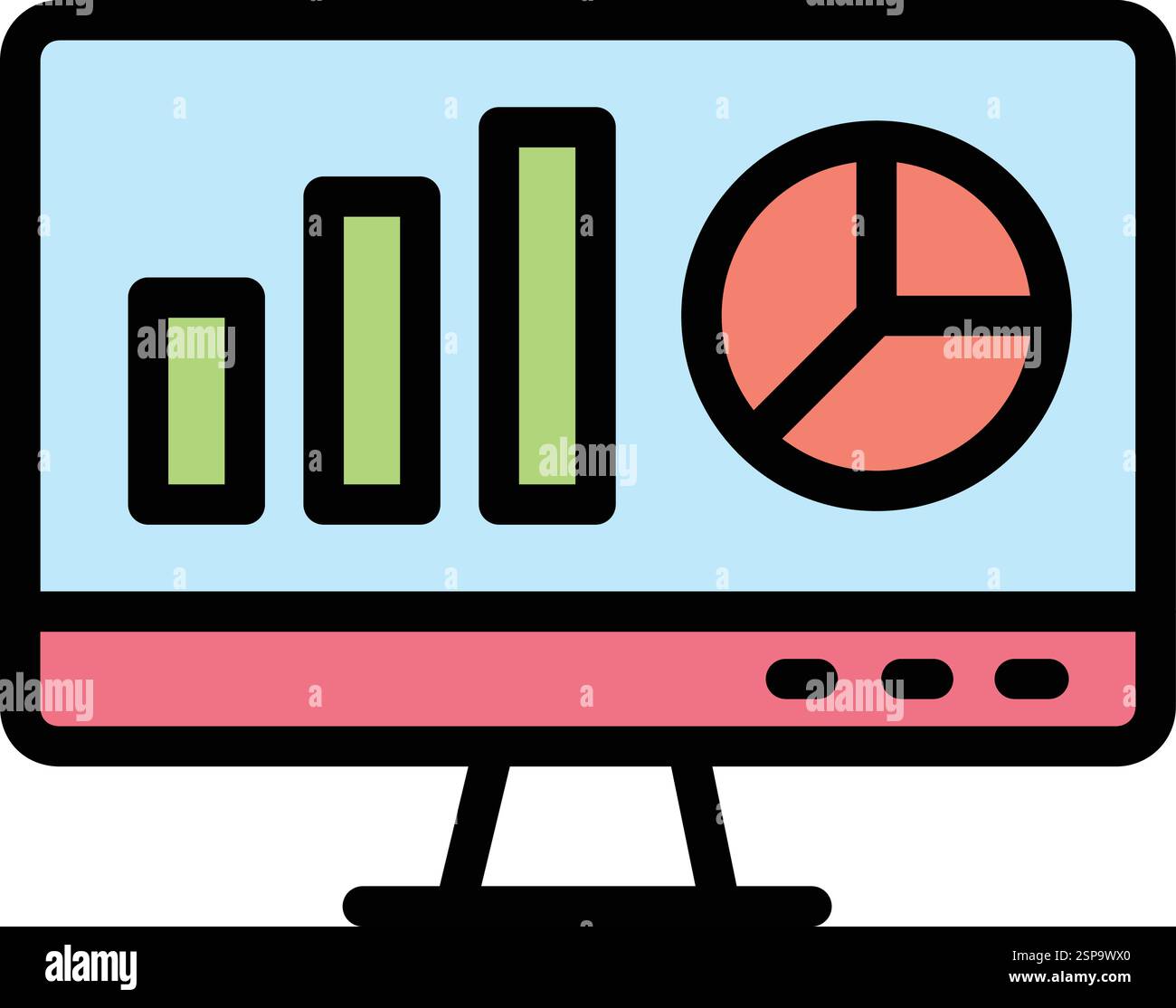 Illustrazione del progetto dell'icona del vettore del rapporto statistico Illustrazione Vettoriale