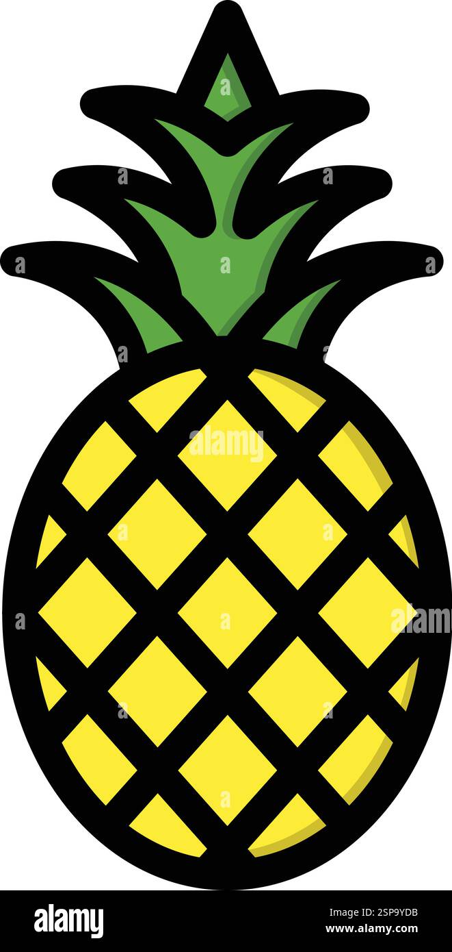 Illustrazione del design dell'icona del vettore dell'ananas Illustrazione Vettoriale