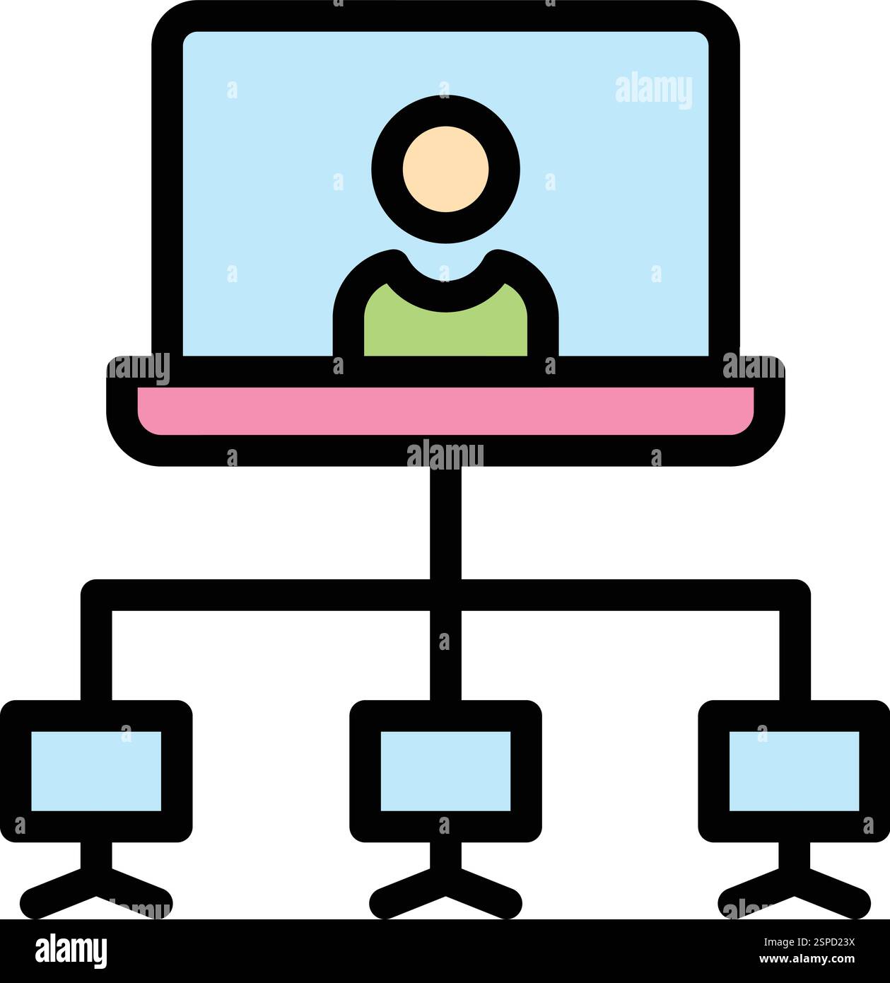 Illustrazione di progettazione dell'icona vettoriale del server client Illustrazione Vettoriale