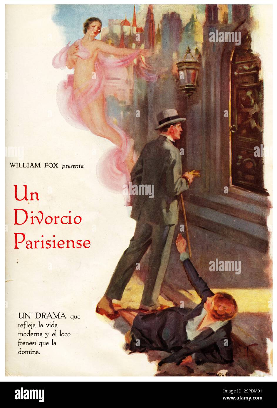 Publicidad. Anuncio de la película un divorcio parisiense, producida por William Fox (1872-1952), regista de cine norteamericano de origen húngaro. Año 1926. Foto Stock