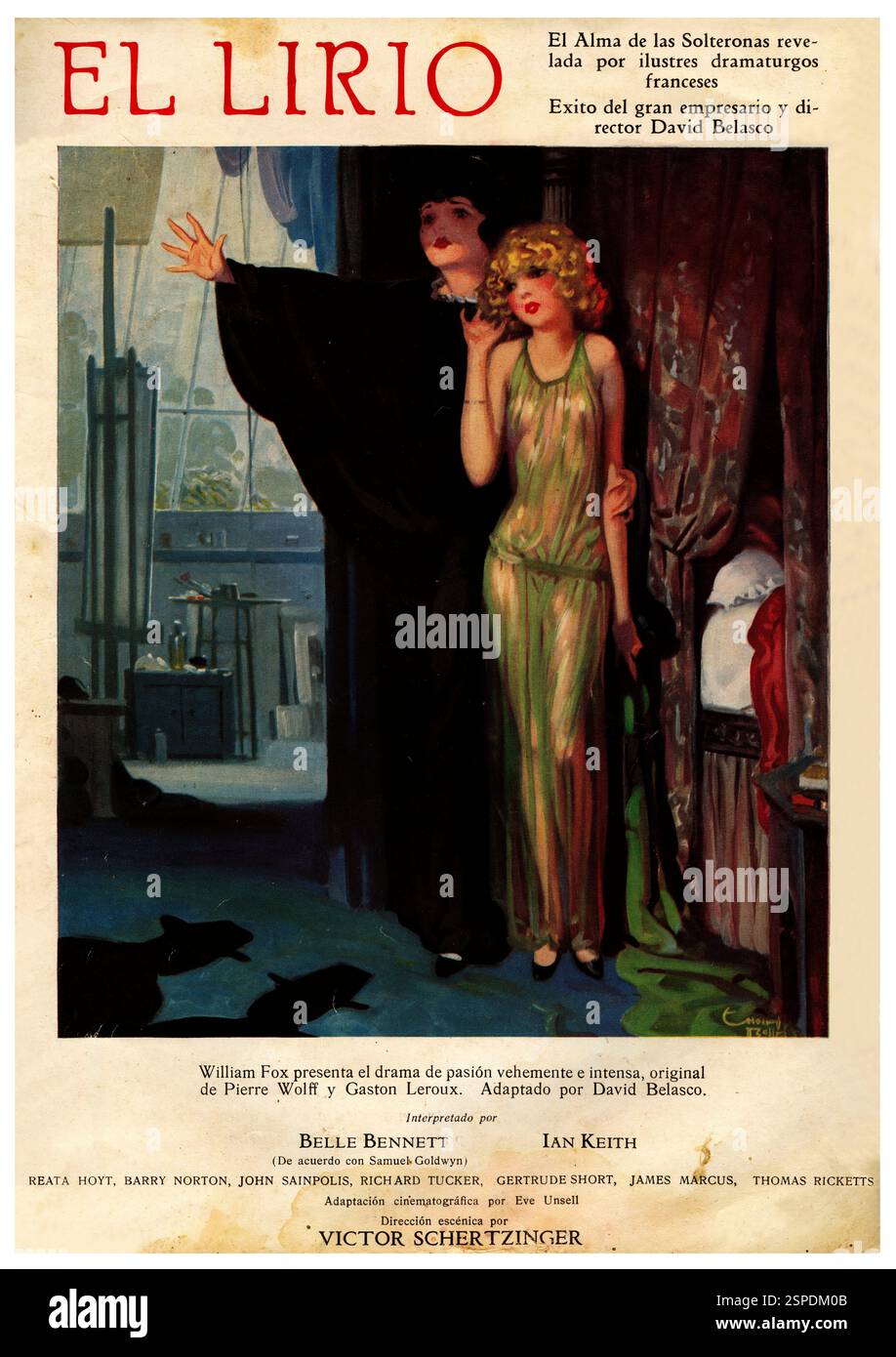 Publicidad. Anuncio de la película El Lirio, producida por William Fox (1872-1952), regista de cine norteamericano de origen húngaro. Año 1926. Foto Stock